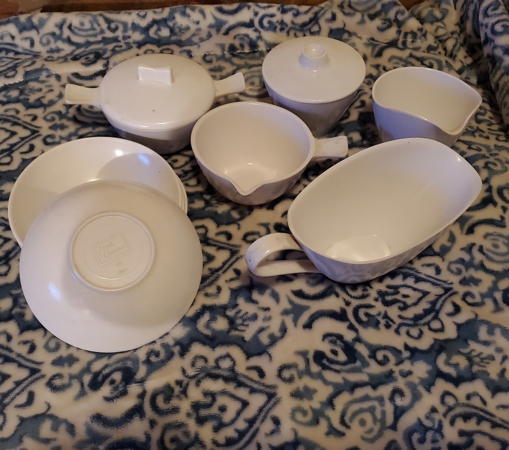 Vintage white Melmac melamine dishes